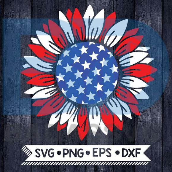 Download Patriotic Sunflower Svg 4th Of July Svg Sunflower Svg American Flag Badassvg