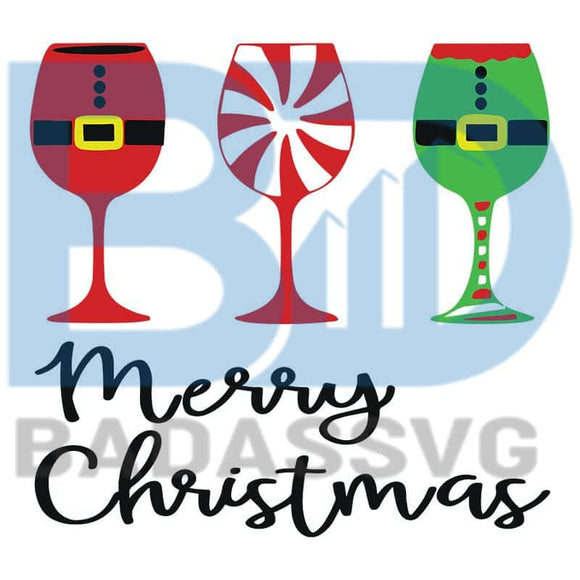 Download Wine Glass Merry Christmas Bundle Wine Glass Wine Glass Svg Wine Glas Badassvg