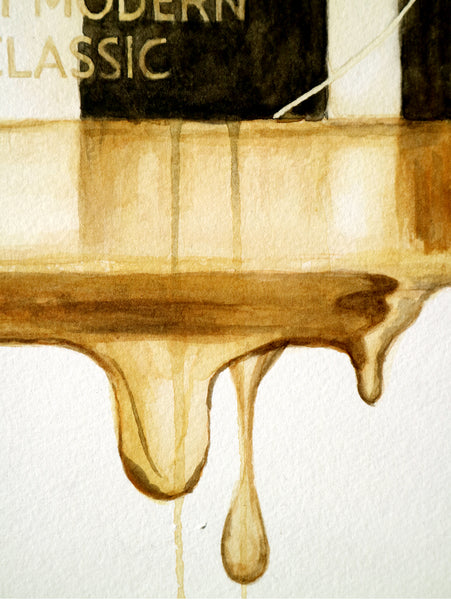 Gold Can Drip watercolour painting