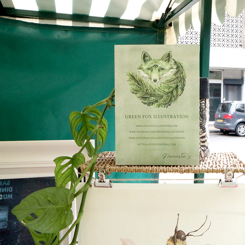 Green Fox Illustration sign