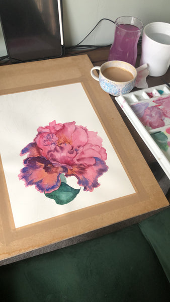 Watercolour Lisianthus painting