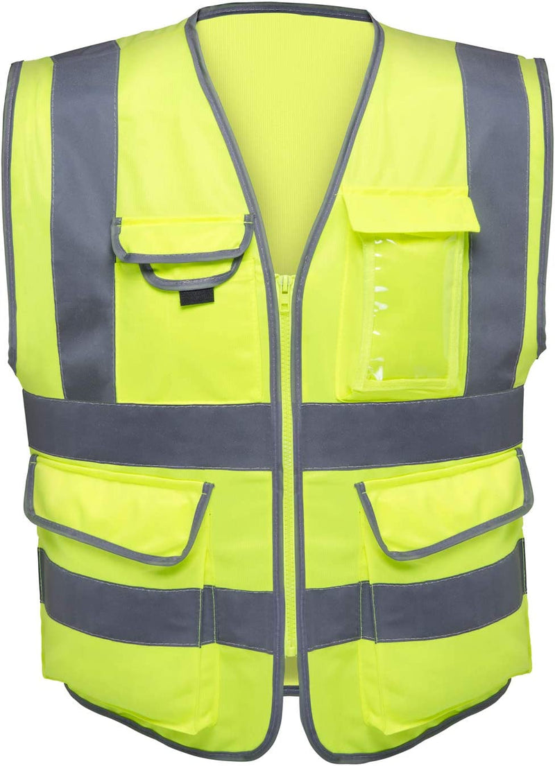 NEIKO 53994A Reflective Safety Vest with Pockets and Zipper | Large Si ...