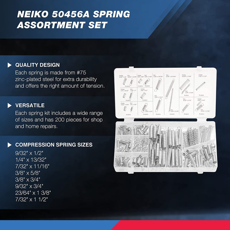 Neiko 50456a Spring Assortment Set 200 Piece Compression And Exten Neiko® 