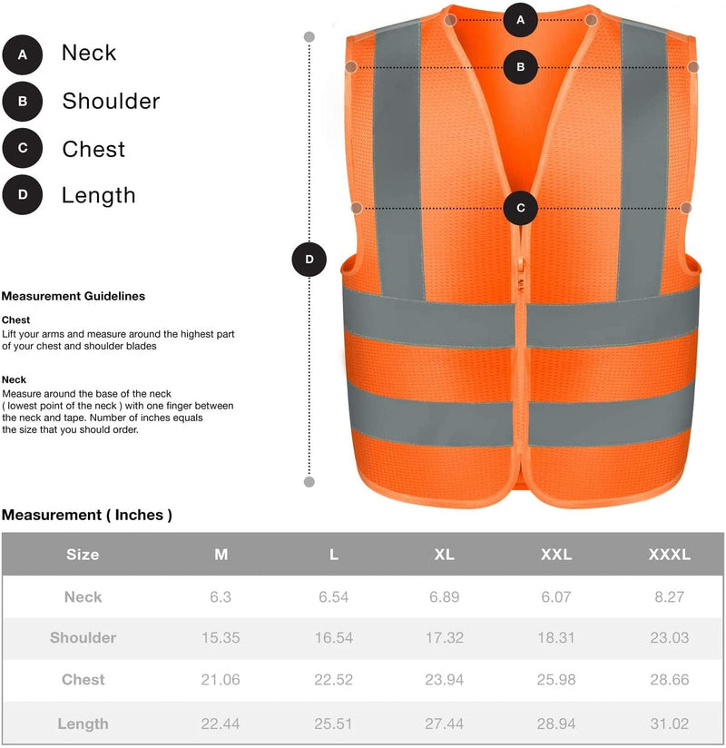 NEIKO 53944A Mesh High Visibility Safety Vest | Medium | 2