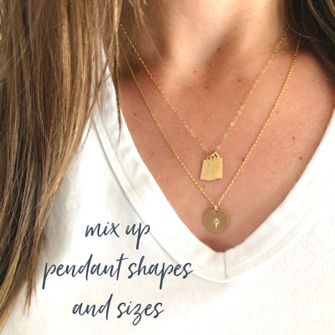 How to layer necklaces. Necklaces designed by Sarah Cornwell Jewelry, Sarah Cornwell