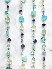 blue and green gemstone necklace by sarah cornwell jewelry, sarah cornwell