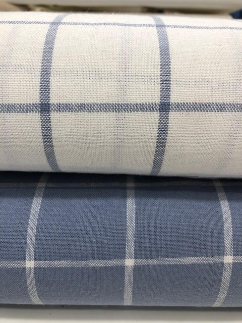 Indigo Plaid/Stripe Denim Reversible Double Weave Yarn Dye – Riverside  Fabrics