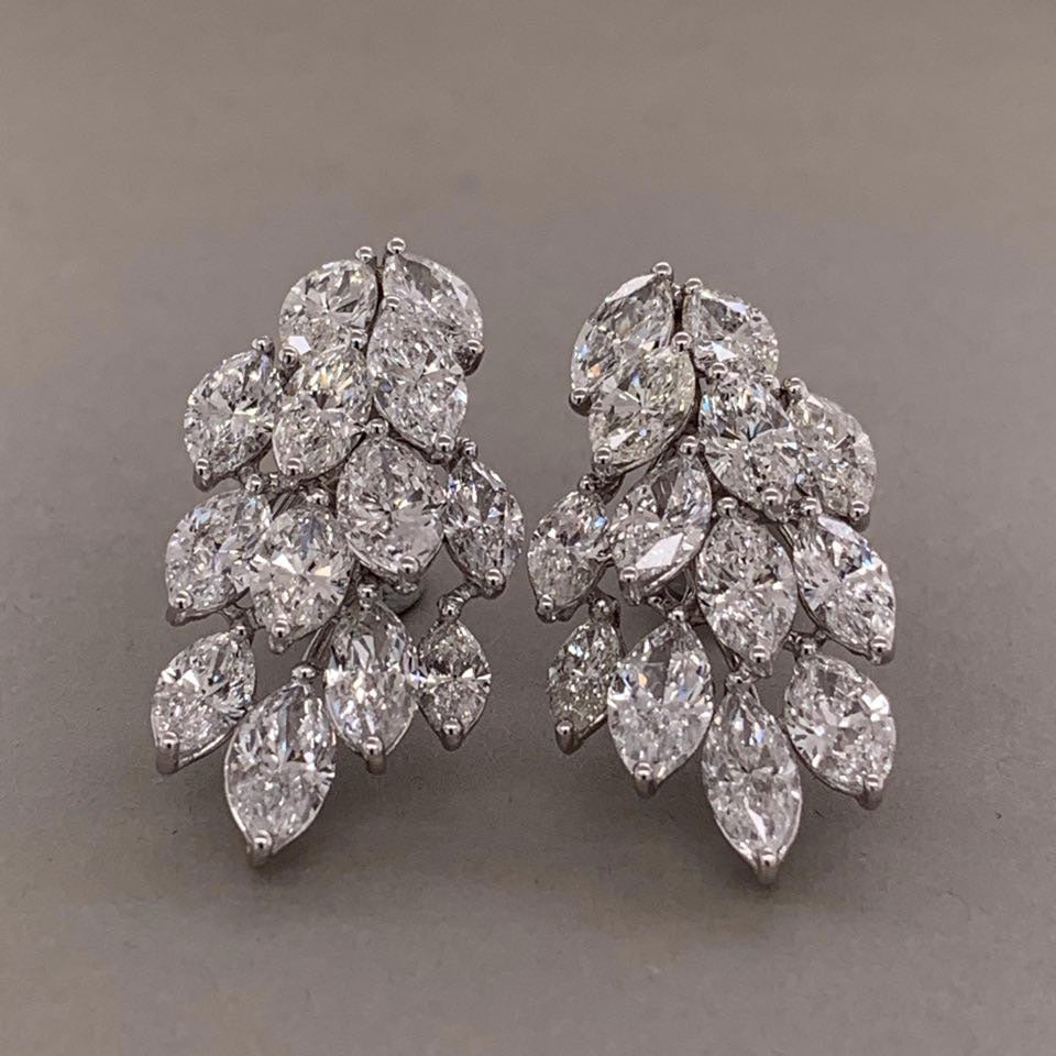 Diamond Waterfall Gold Chandelier Earrings – jeweleretteandco
