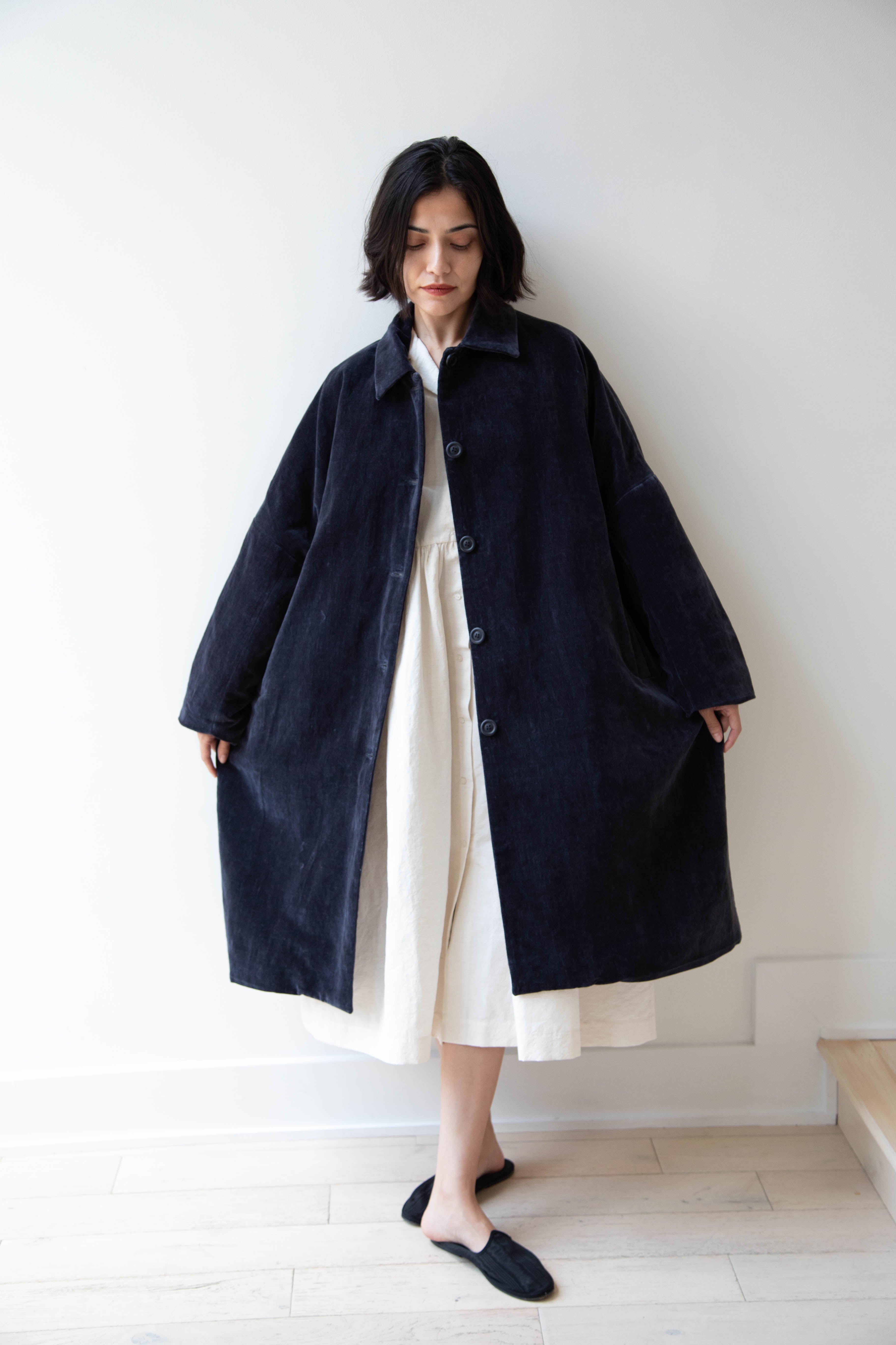 rennes — Casey Casey | Big Blobby Coat in Navy Linvel