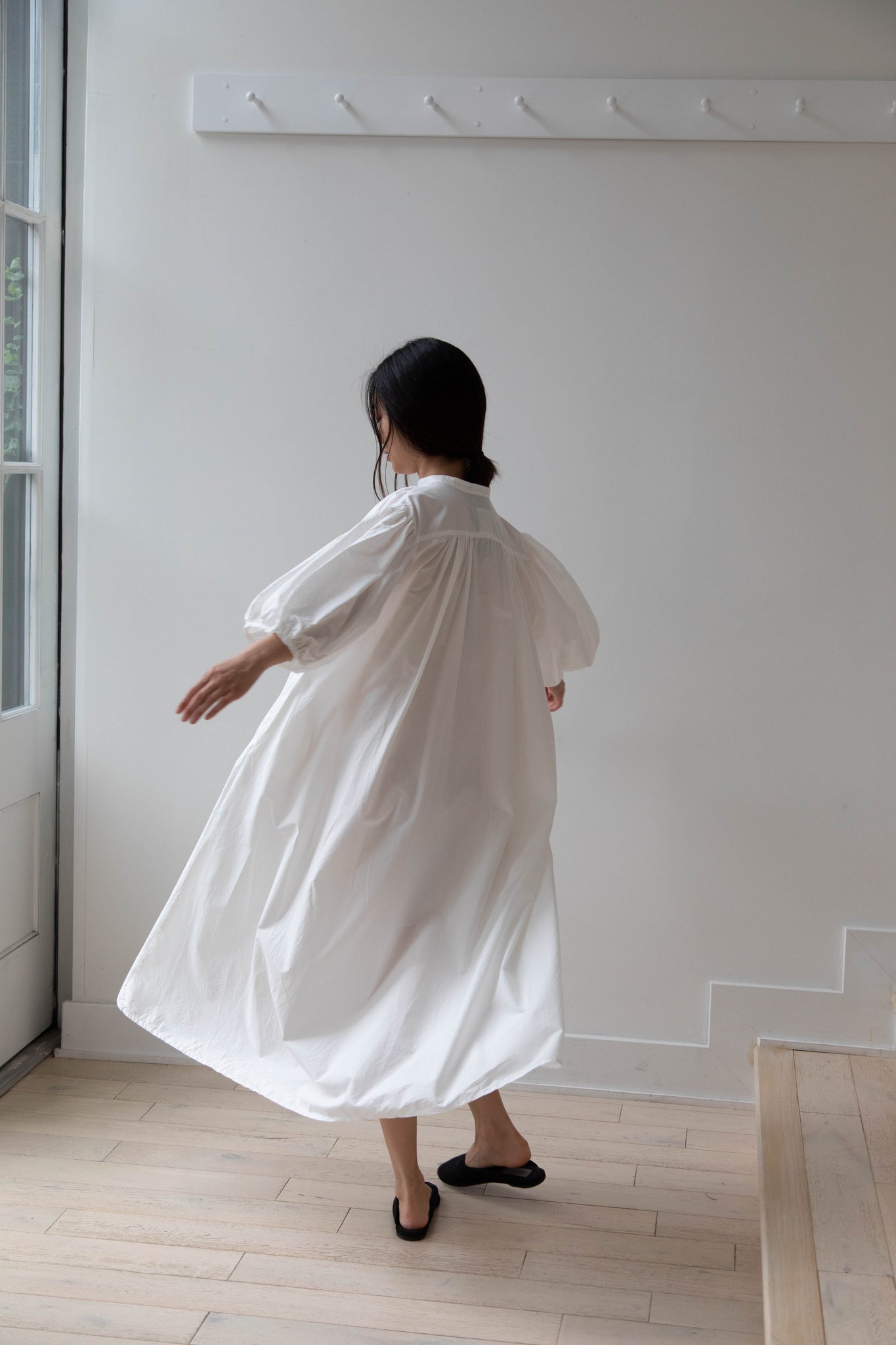 Robe de Peau by Gauze Puff Sleeve Dress in White