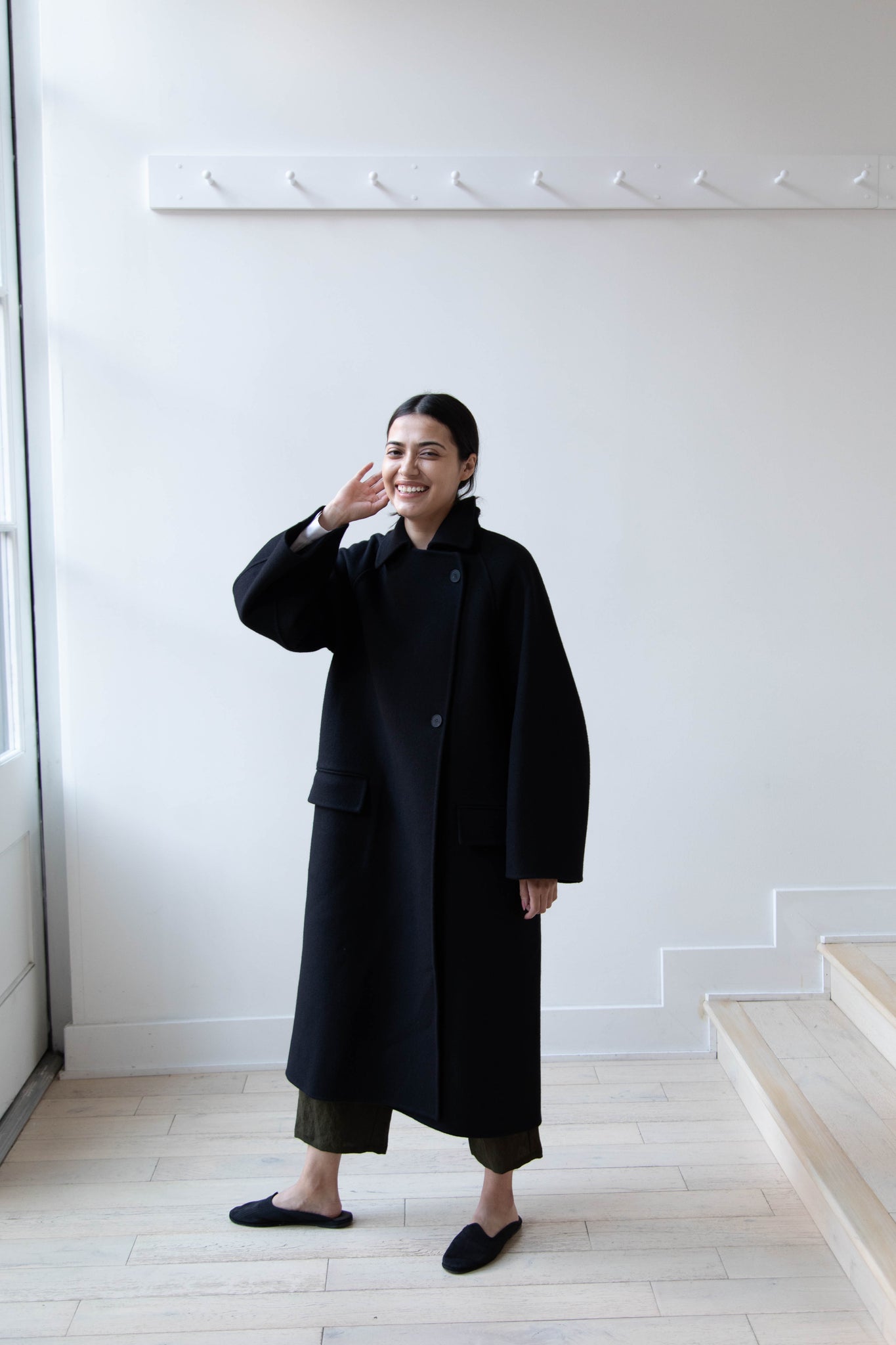 rennes — Aton Black Wool Coat