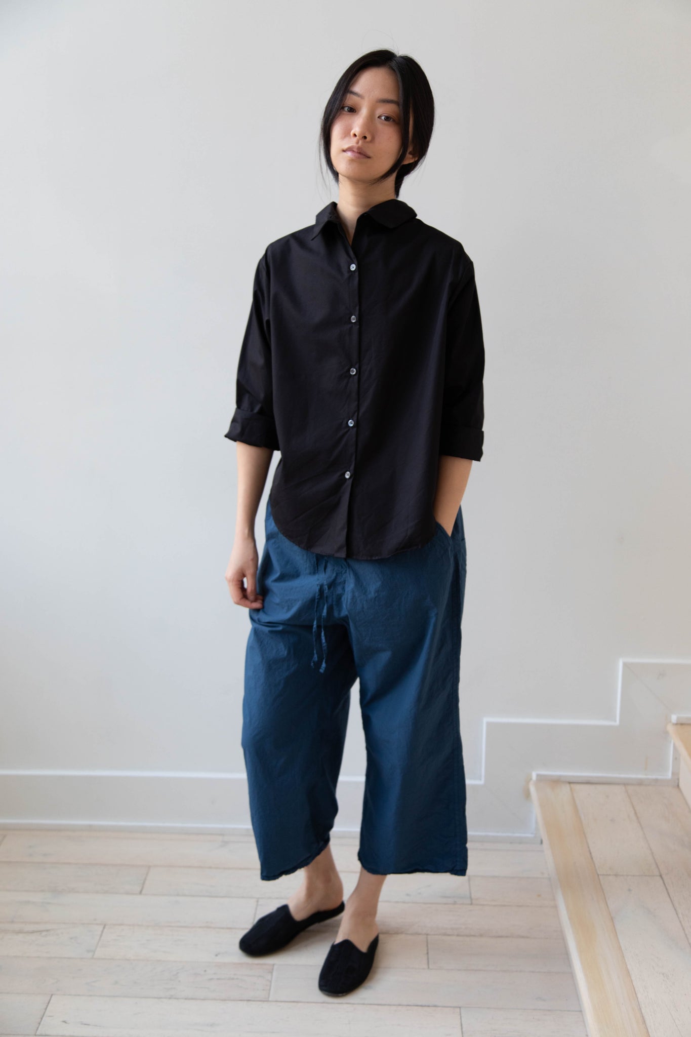 rennes — Album di Famiglia | Wide & Short Trousers TC in Navy