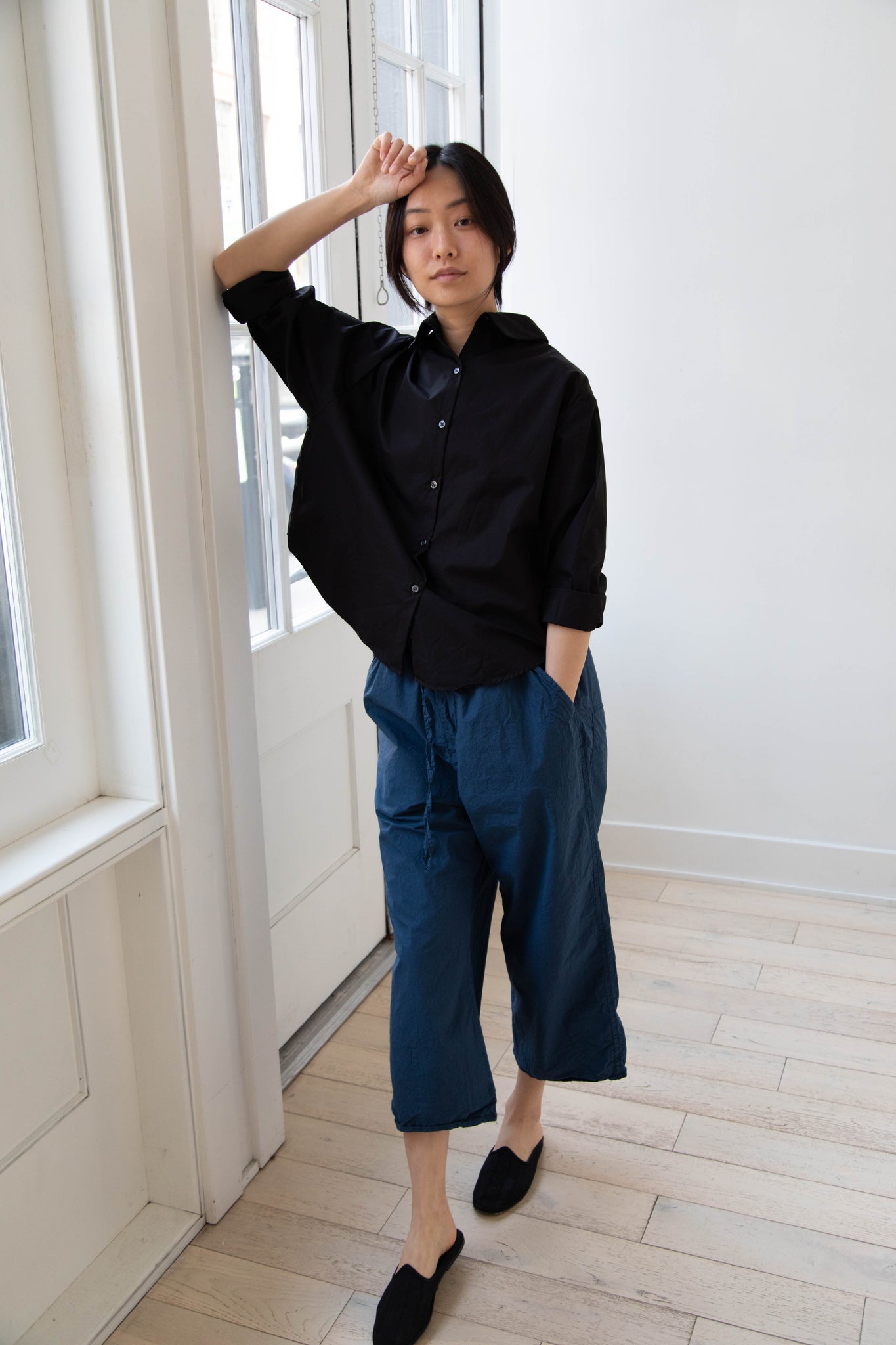 rennes — Album di Famiglia | Wide & Short Trousers TC in Navy