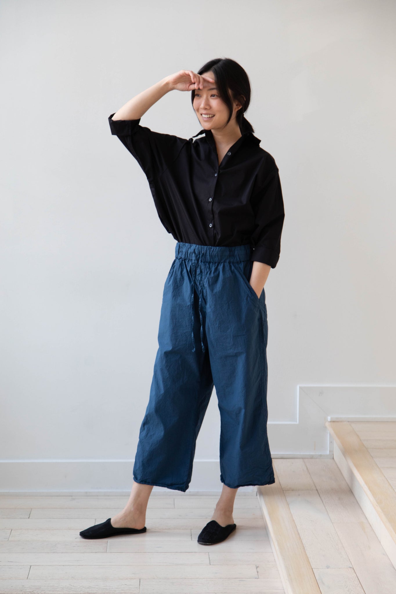 Album di Famiglia | Wide & Short Trousers TC in Navy