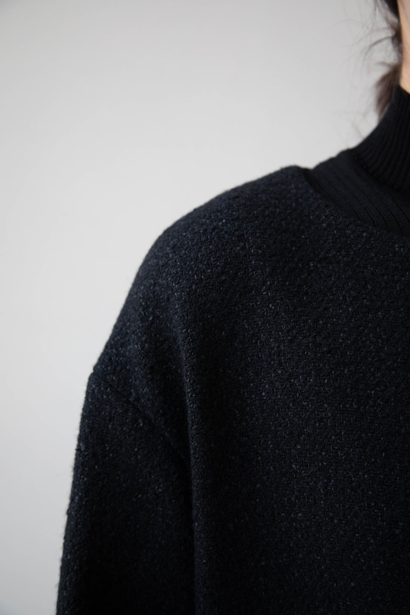 rennes — Arts & Science Boxy Washi & Wool Coat in Black