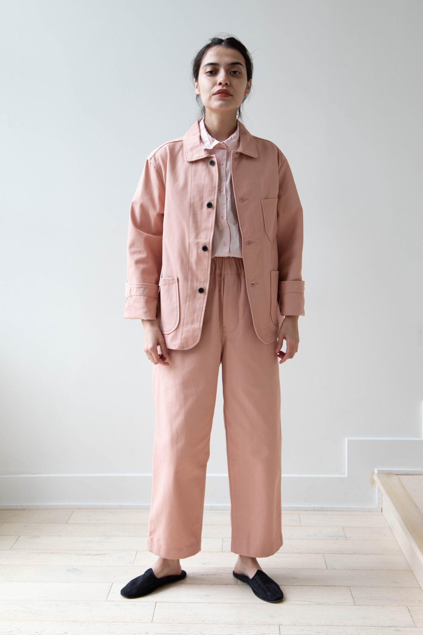 Evan Kinori | Three Pocket Jacket in Pink Twill