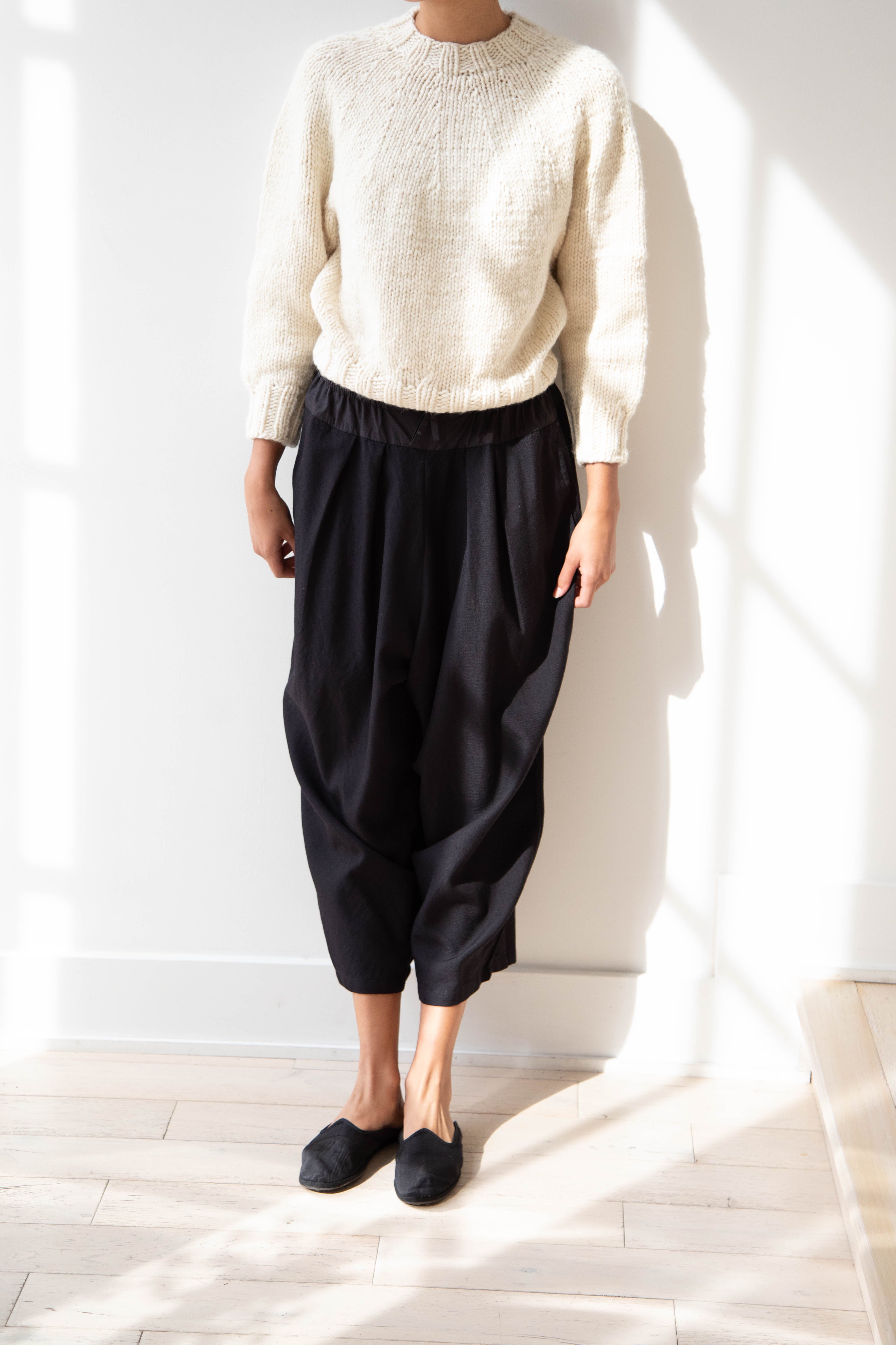 rennes — Khadi & Co Star Trouser in Black Wool