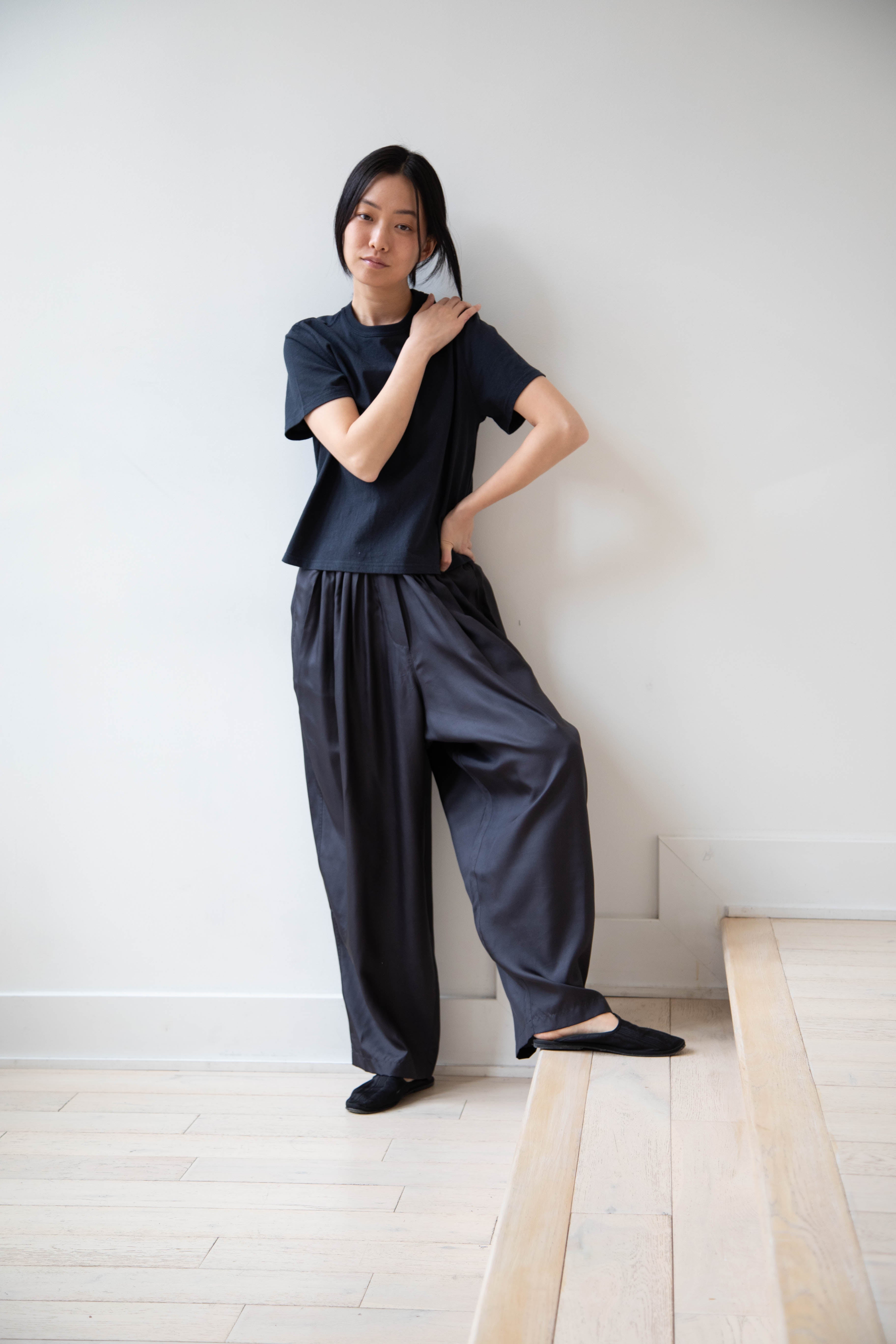 rennes — Anaak | Thali Cocoon Pants in Black Silk