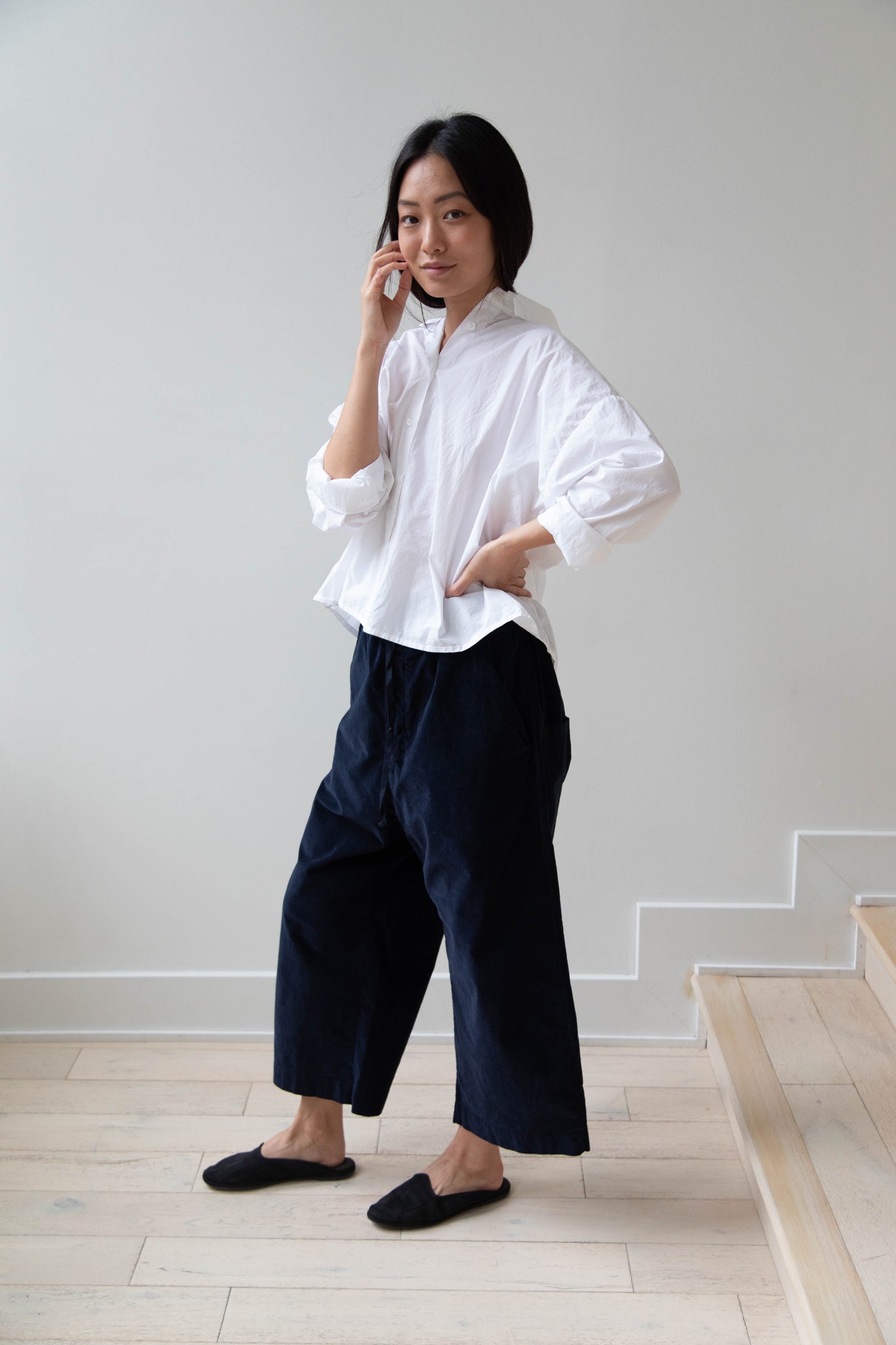 rennes — Album di Famiglia W&S Trousers in Navy Velvet