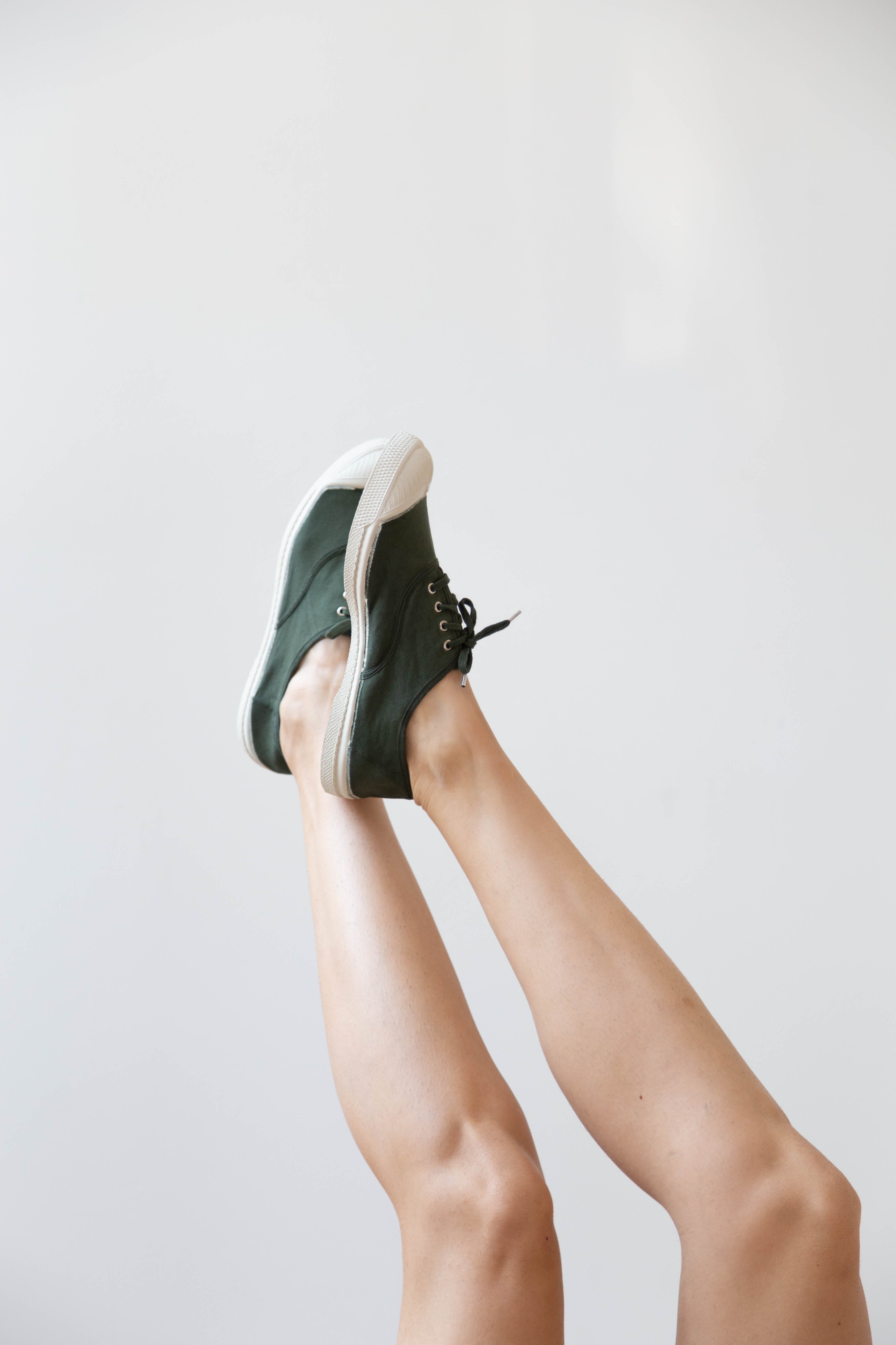 Lace-Up Sneakers in Evergreen