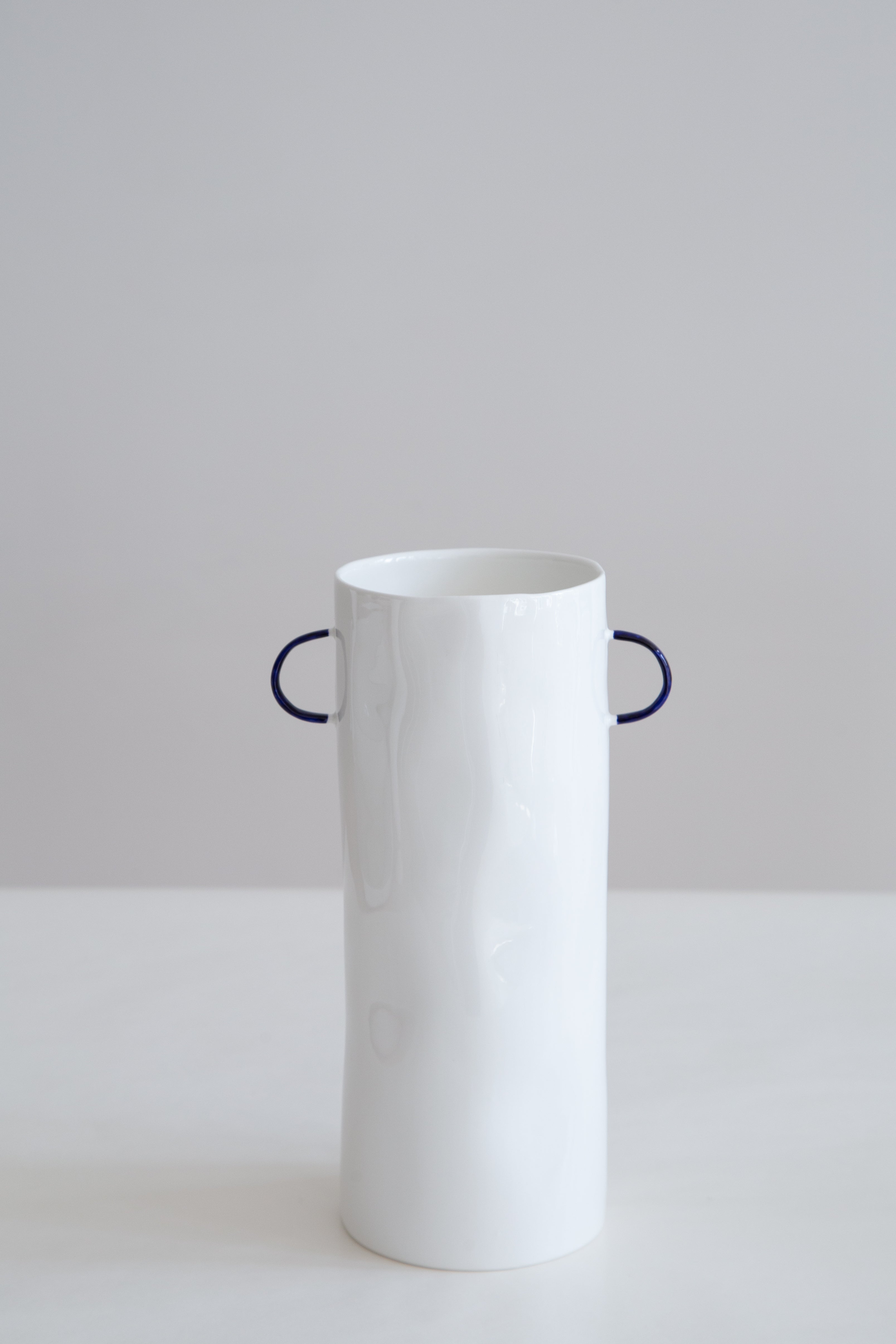 Feldspar Vase in White and Cobalt