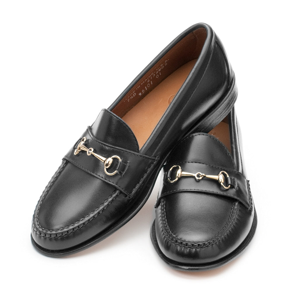 black horsebit loafers