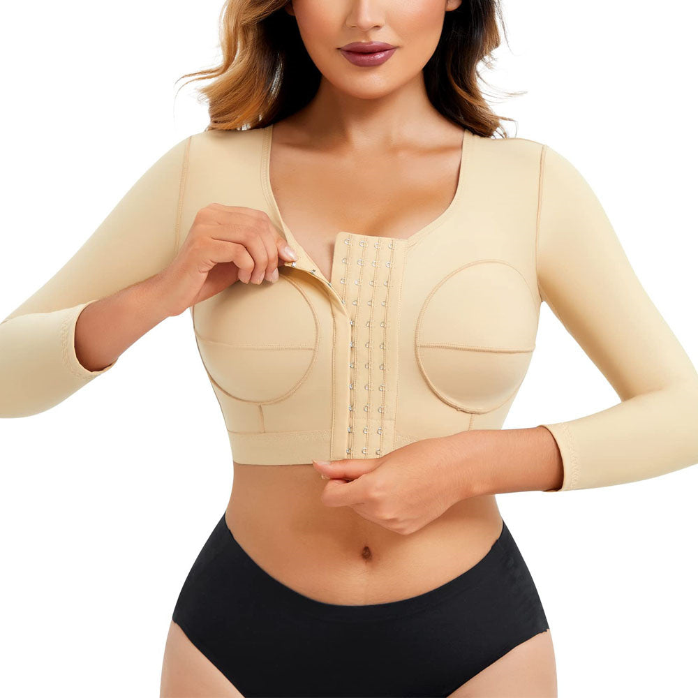 BRABIC Women’s Front Closure Bra Post-Surgery Posture Corrector Shaper Tops  with Breast Support Band (Beige, M)