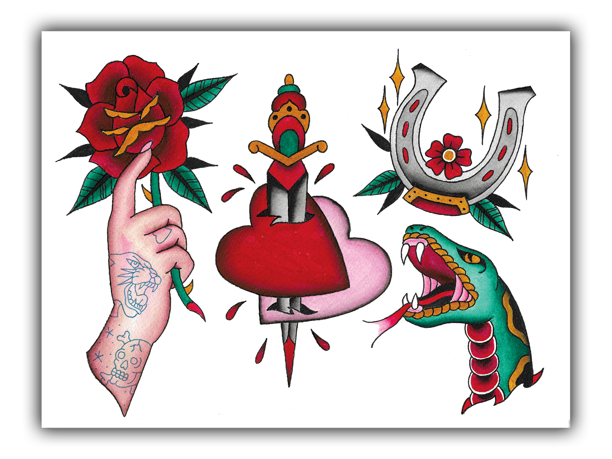 Tattoo Flash Sheet designs themes templates and downloadable graphic  elements on Dribbble