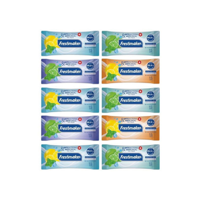 Anti-bacterial Pocket Wet Wipes – Pack of 10