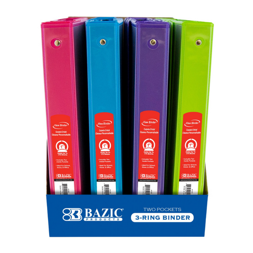 BAZIC 1 Matte Bright Color Poly 3-Ring Binder w/ Pocket Bazic Products