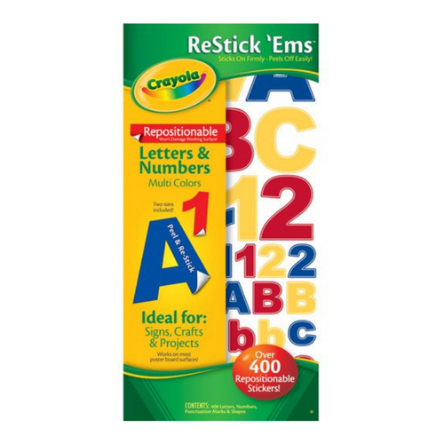 CRAYOLA POSTER STICKERS NUMBERS 0-9, COLORABLE, REMOVABLE, REPOSITIONABLE  CRAFTS