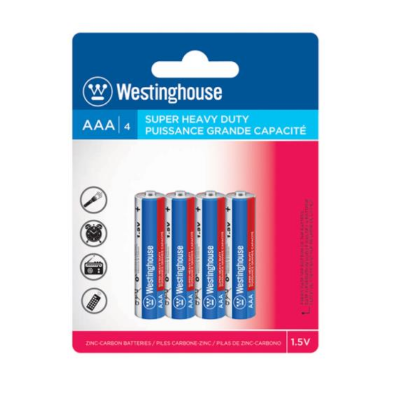 Westinghouse Super Heavy Duty AAA Battery 4/Pk - The Up Shop