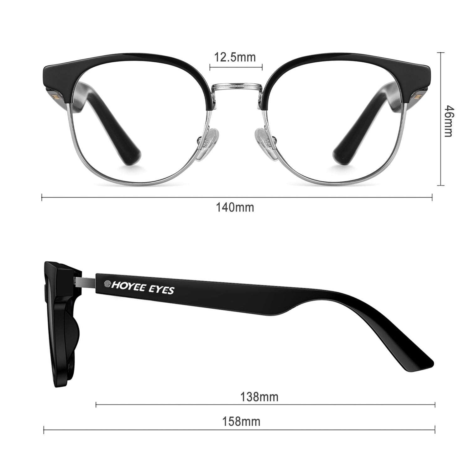 hoyee eyes luna smart blue light blockers dimensions