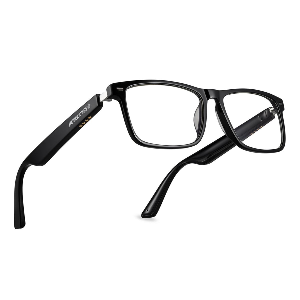 Bluetooth Smart Glasses, Dual-Wireless Stereo Open Ear Audio, Fast Charging,  Prescription Photochromic Lens Compatible, Sliver Browline Style Frame