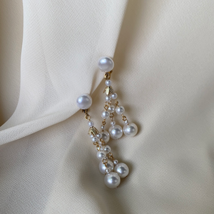 Vintage Hanging Pearl Clip Ons