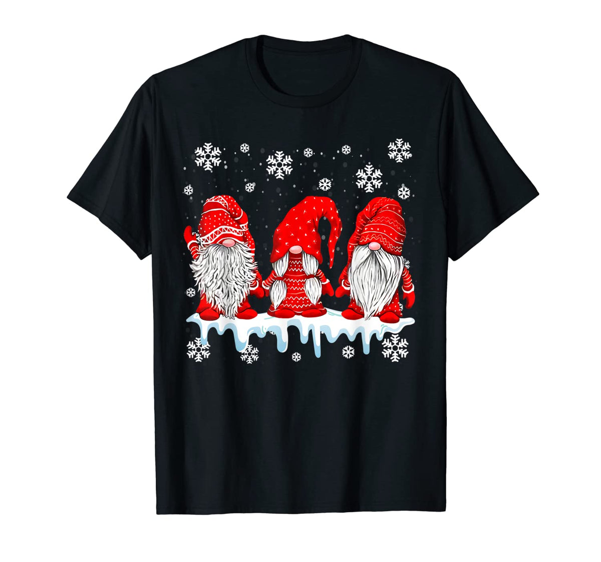 Three Gnomes In Red Costume Christmas Gift Funny X-Mas Tee T-Shirt New ...