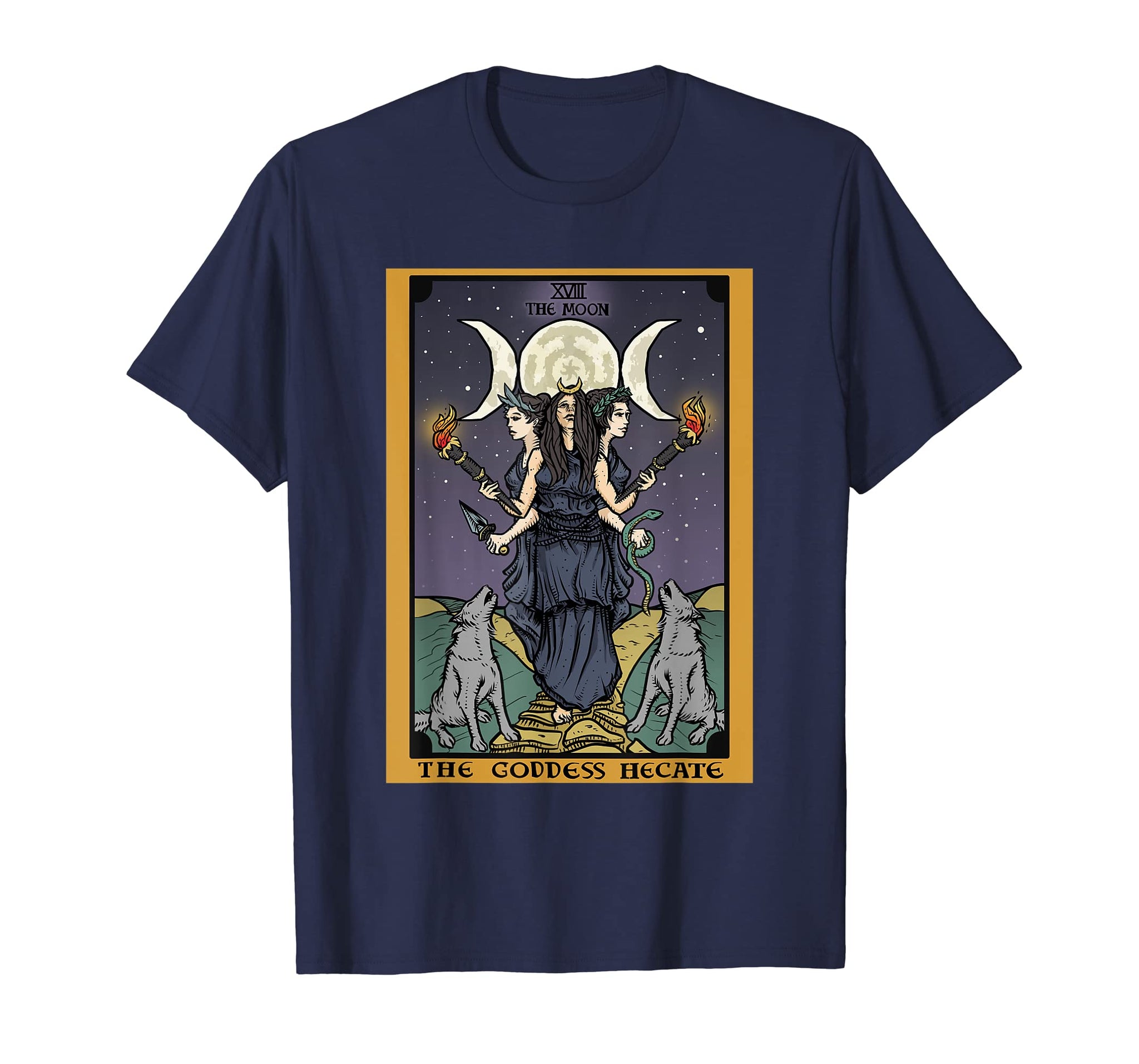 Hecate Triple Moon Goddess Witch Hekate Tarot Card T Shirt New Zealand ...