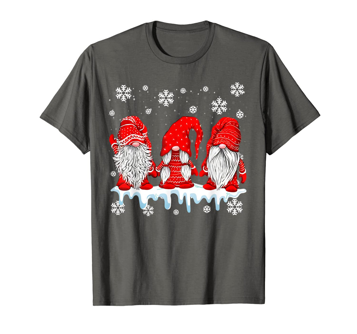 Three Gnomes In Red Costume Christmas Gift Funny X-Mas Tee T-Shirt New ...