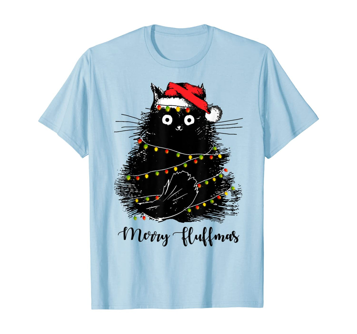 Merry Fluffmas Cats With Santa Hat Merry Christmas Gifts T-Shirt New ...