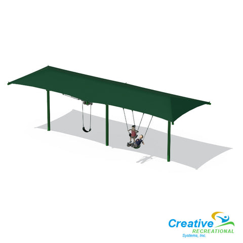 5 Single Post Swing Frame With Shade 8 2 Bay