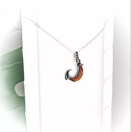 HAWAIIAN KOA AND BONE WARRIOR FISHHOOK NECKLACE WITH SHARKS TEETH