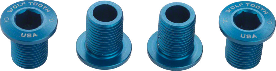 wolf-tooth-chainring-bolts-for-104-x-30t-rings-10-mm-long-4-pieces-blue