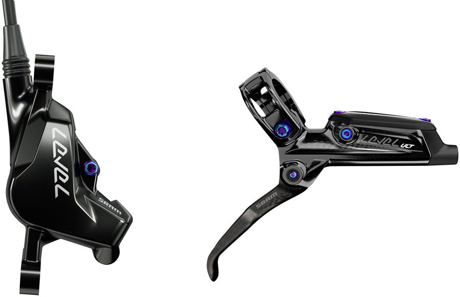 sram-level-ultimate-disc-brake-and-lever-front-hydraulic-post-mount-black-with-rainbow-hardware-b1