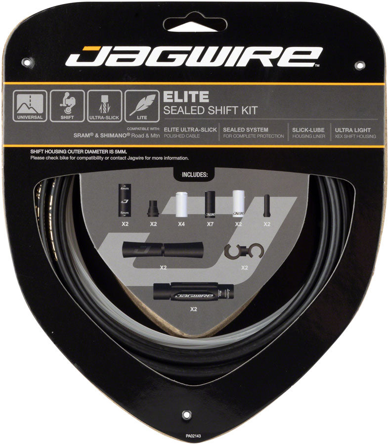 jagwire-elite-sealed-shift-cable-kit-sram-shimano-with-ultra-slick-uncoated-cables-stealth-black