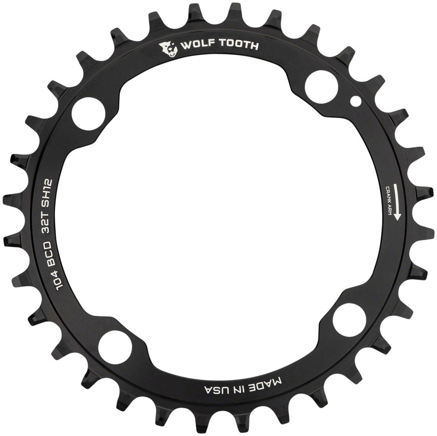 wolf-tooth-104-bcd-chainring-32t-104-bcd-4-bolt-requires-shimano-12-speed-hyperglide-chain-black