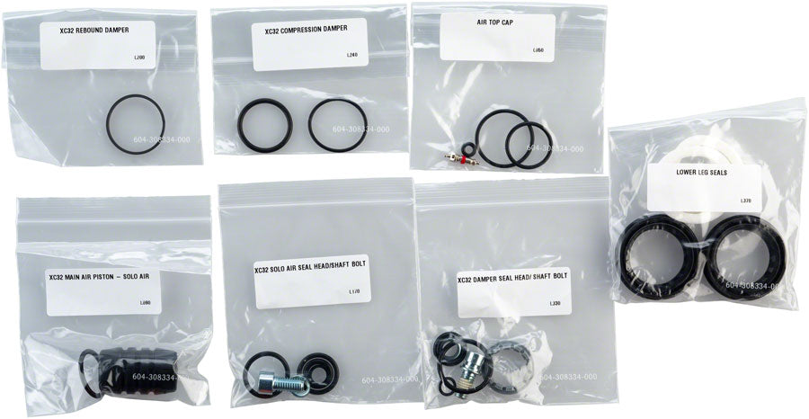 RockShox Full Service Kit for XC32 Solo Air/Recon Silver B1 (includes solo air and damper seals and hardware)