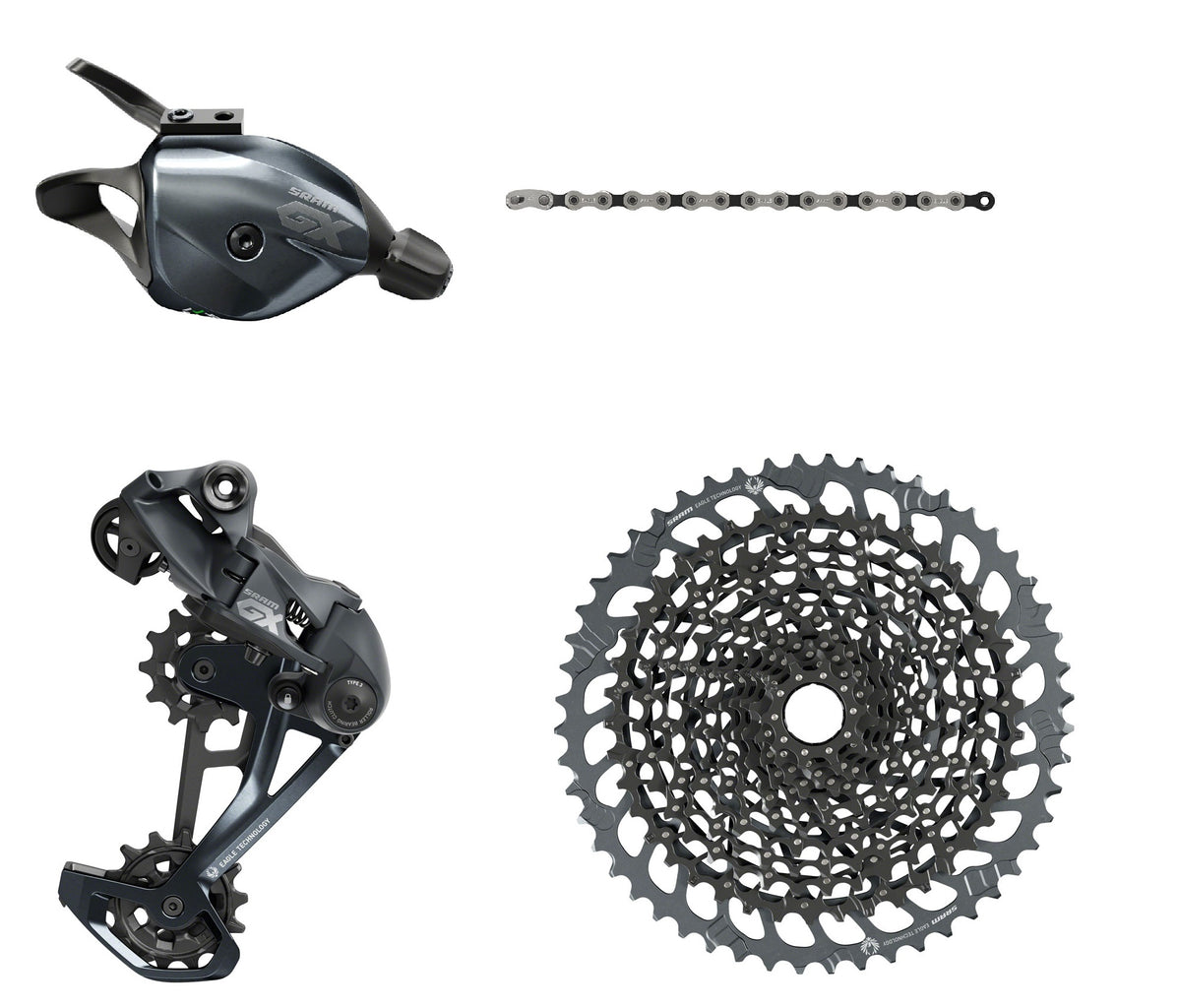 bagage neus Voorspeller SRAM GX Eagle 12-Speed Groupset with 10-52t Cassette, Shifter, | Worldwide  Cyclery