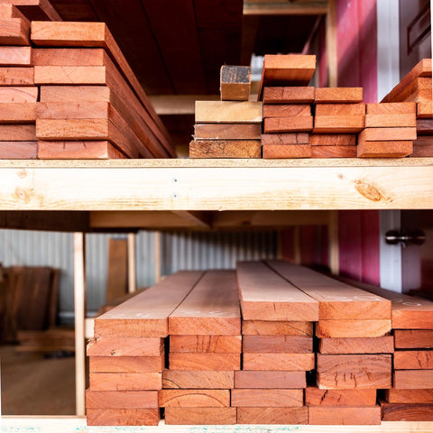 Raw Jarrah timber stock