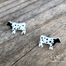 Load image into Gallery viewer, Speckled Black Cow Earrings
