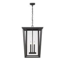 Load image into Gallery viewer, Z-Lite Outdoor Lighting Z-Lite Lighting 571CHXXL-BK Seoul 4 Light 18 inch Outdoor Chain Mount Ceiling Fixture in Black with Clear Glass 571CHXXLBK 571CHXXL-BK